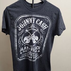 Johnny Cash Graphic Men's T-Shirt - Black - Small